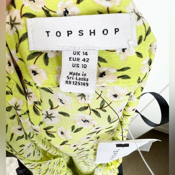 Topshop NWT Dropped Waist Midi Dress in Lime Size 10 - Picture 14 of 14